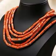 Orange Imperial Turquoise Stone Beads,